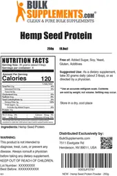Label for Hemp Seed Protein
