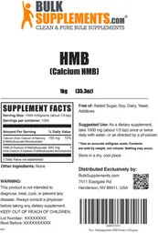 Label for HMB (Calcium HMB)