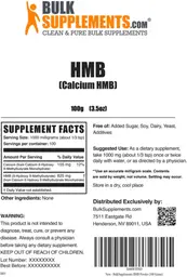 Label for HMB (Calcium HMB)