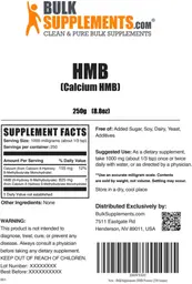 Label for HMB (Calcium HMB)