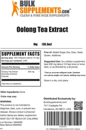 Label for Oolong Tea Extract