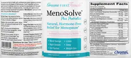 Label for MenoSolve plus Probiotics