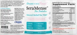 Label for SeraMense Plus Probiotics