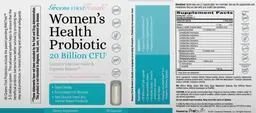 Label for Women's Health Probiotic 20 Billion CFU
