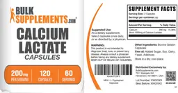 Label for Calcium Lactate 200 mg Capsules