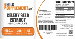 Label for Celery Seed Extract 1500 mg Veg Capsules
