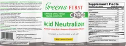 Label for Acid Neutralizer Mild Lemon Flavor