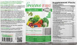 Label for Greens First Pro Capsules
