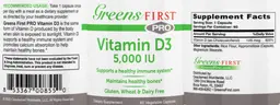 Label for Vitamin D3 5,000 IU