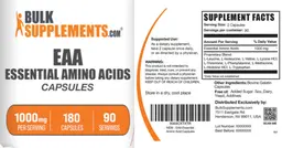 Label for EAA Essential Amino Acids 1000 mg Capsules