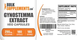 Label for Gynostemma Extract 250 mg Veg Capsules