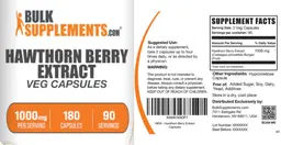 Label for Hawthorn Berry Extract 1000 mg Veg Capsules