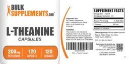 Label for L-Theanine 200 mg Capsules