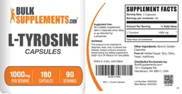 Label for L-Tyrosine 1000 mg Capsules