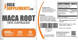 Label for Maca Root 3000 mg Veg Capsules