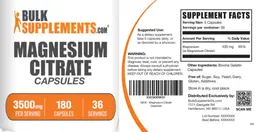 Label for Magnesium Citrate 3500 mg Capsules