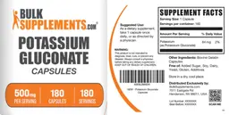 Label for Potassium Gluconate 500 mg Capsules