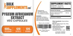 Label for Pygeum Africanum Extract 500 mg Veg Capsules