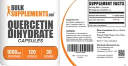Label for Quercetin Dihydrate 1000 mg Capsules