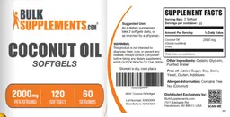 Label for Coconut Oil 2000 mg Softgels