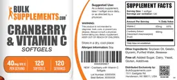 Label for Cranberry & Vitamin C Softgels
