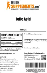 Label for Folic Acid 1000 mcg