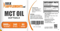 Label for MCT Oil 3000 mg Softgels