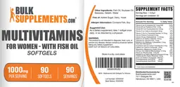 Label for Multivitamins for Women - with Fish Oil Softgels