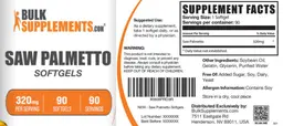 Label for Saw Palmetto 320 mg Softgels