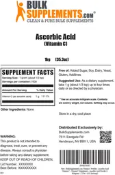 Label for Ascorbic acid (Vitamin C)