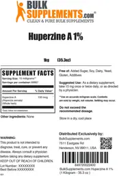 Label for Huperzine A 1%