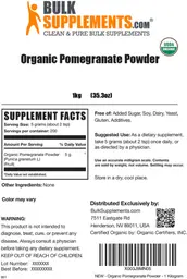 Label for Organic Pomegranate Powder
