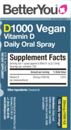 Label for D1000 Vegan Vitamin D Daily Oral Spray