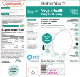 Label for Vegan Health Daily Oral Spray