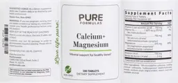 Label for Calcium + Magnesium