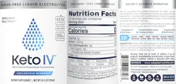 Label for Keto IV Unflavored Minerals