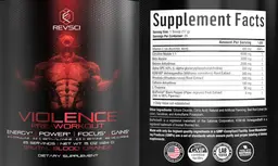 Label for Violence Pre-Workout Brutal Blood Orange