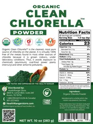 Label for Organic Clean Chlorella Powder