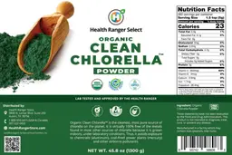 Label for Organic Clean Chlorella Powder