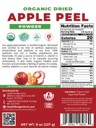 Label for Organic Dried Apple Peel Powder