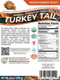 Label for Organic Mushroom Powder Turkey Tail