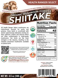 Label for Organic Mushroom Powder Shiitake