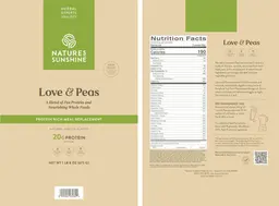 Label for Love and Peas Natural Vanilla Flavor