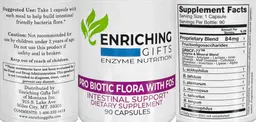 Label for Pro Biotic Flora with FOS