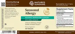 Label for Seasonal Allergy