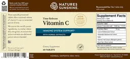 Label for Time Release Vitamin C