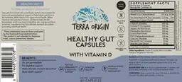 Label for Healthy Gut Capsules with Vitamin D