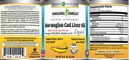 Label for Norwegian Cod Liver Oil Liquid Fresh Orange Flavor