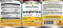 Label for Norwegian Fish Oil Liquid Fresh Orange Flavor
