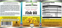 Label for Triple Strength Fish Oil 1,360 mg Fresh Lemon Flavor